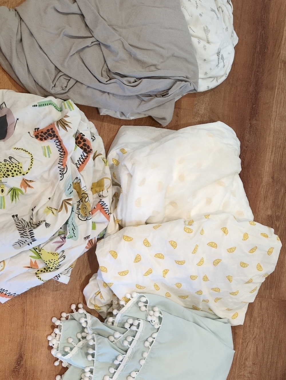 Crib Sheets And Dust Ruffle - West Elm And Cloud Factory